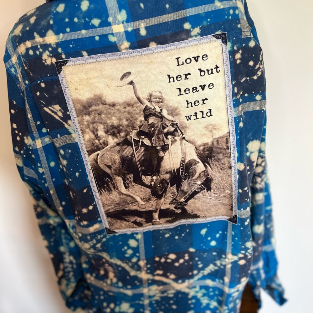 Blue Tie-Dye Button-Up Shirt